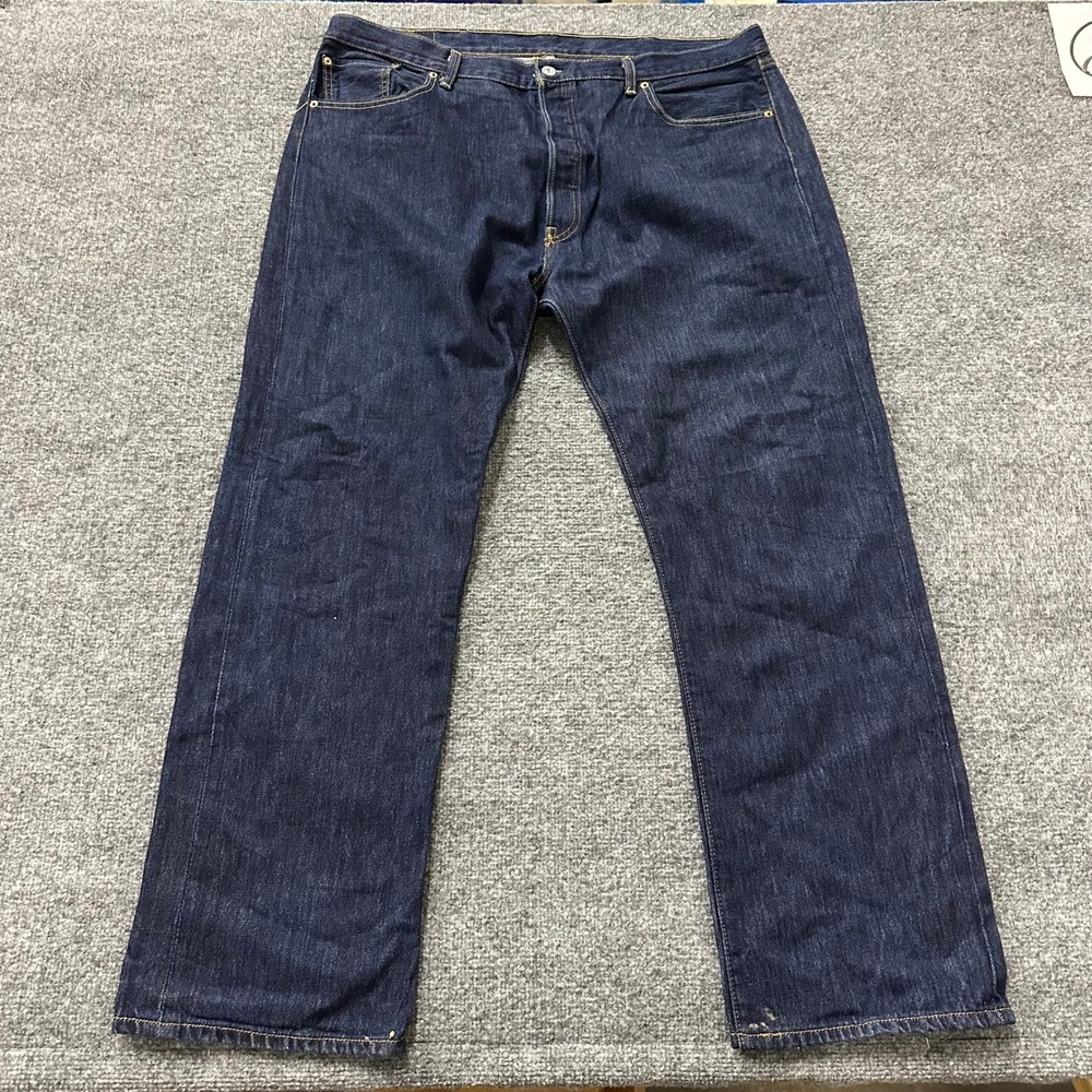 Levi's Jeans Mens Size 42x32 Dark Indigo 501 Original Fit Straight Leg Cotton